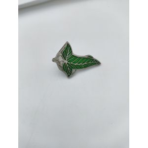 Green Enamel Leaf Metal Brooch Pin Offset Printing Laser Engraving