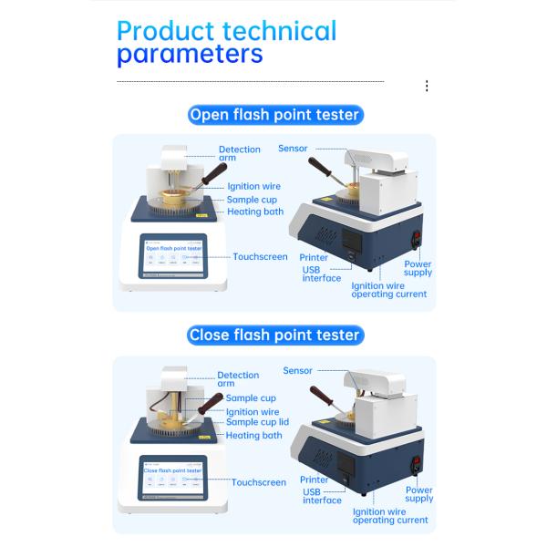 Closed-Cup Flash Point Tester; Fully Automatic Open & Closed Cup Flash Point Tester; Ignition Point Detector for Diesel, Petroleum & Oils