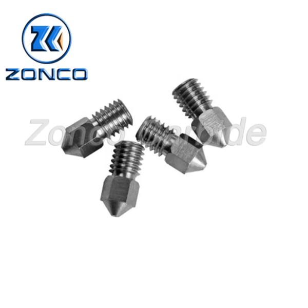 Hole Size 0.4 0.6 0.8mm Tungsten Carbide 3d Printer Nozzle With M6 M8 Thread
