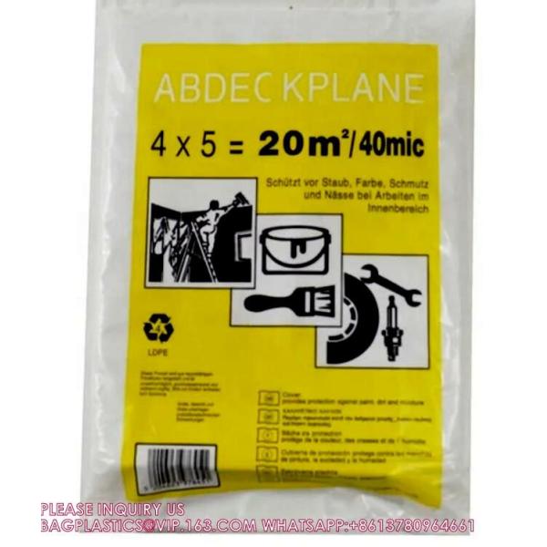 HDPE/LDPE Plastic Cover Sheets For Painting Custom Made Drop Sheet dust sheet drop cloth dust cloth dust cover
