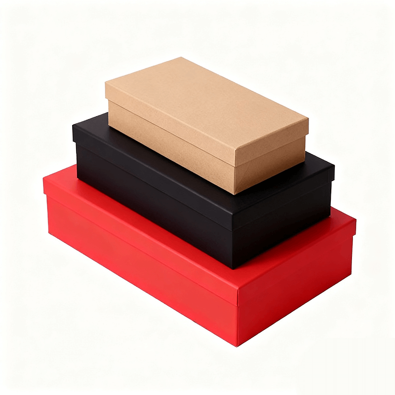 Custom Luxury Orange Lid Base Flat Pack Gift Boxes Set With Paper Bag Features Matt Lamination Embossing Gold Foil Printing