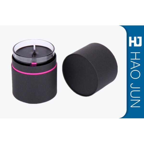 Custom Logo Round Cardboard Candle Boxeswith Lids , Hot Stamping