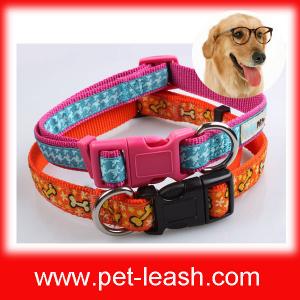China Double label nylon dog cat collars QT-0047 wholesale