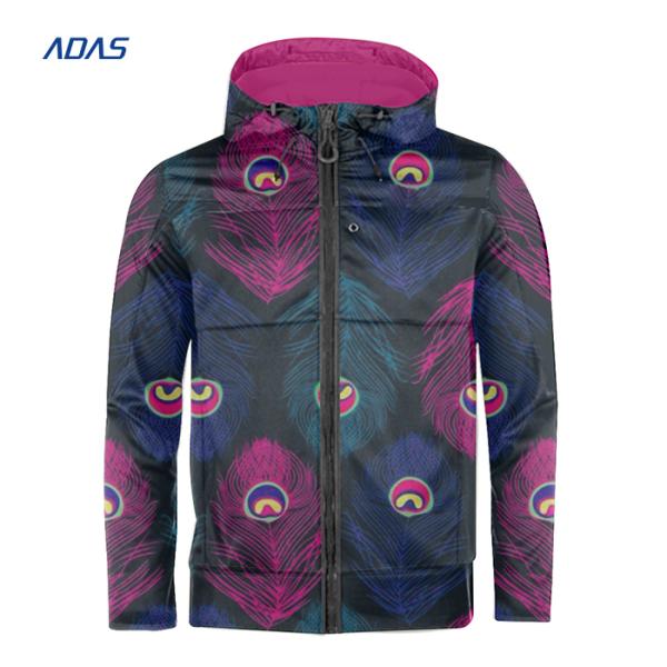 UPF50 Polyester Sublimation Hoodies Quarter Zip Pullover Jacket Windbreaker For Football Running