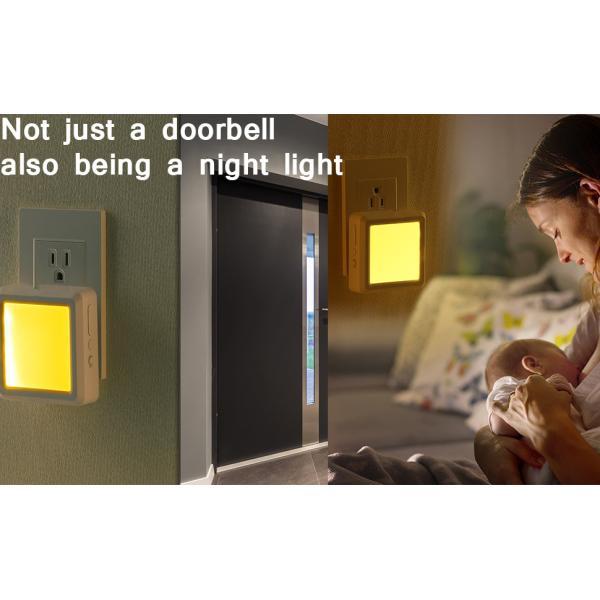 Self-Power Weatherproof Transmitter Plug in Night Lights with Wireless Doorbell