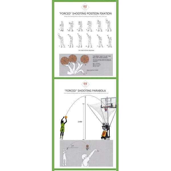 96W AC 220V Portable Basketball Machine Rebounder Yellow