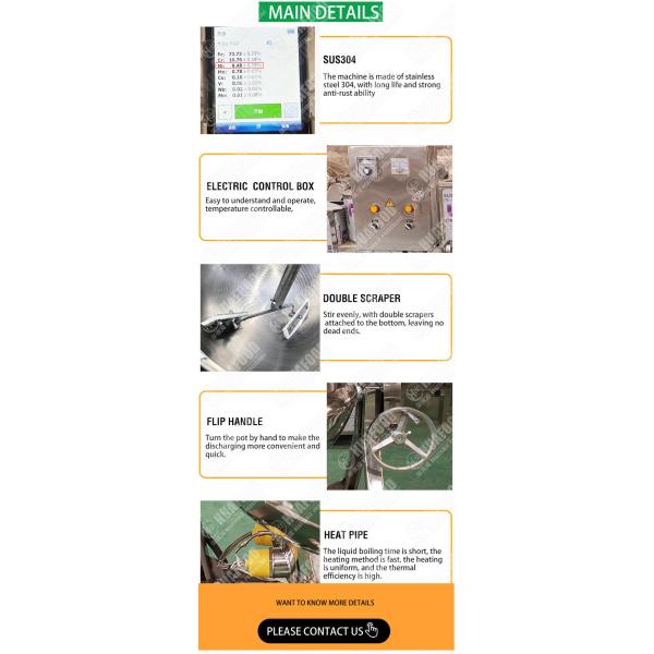 50L Candy Mixer Tilting Cooking Steam Jacketed Kettle