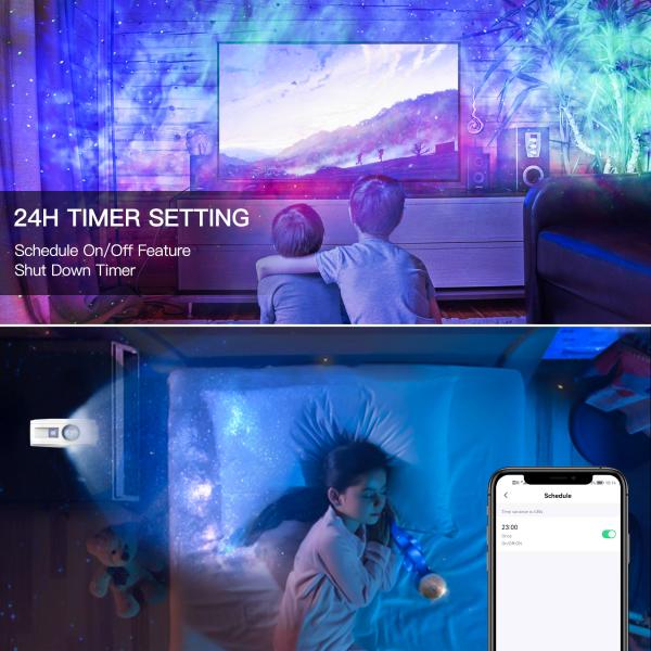 Colorful Star Moon Light Rotating Projector Lamp USB Recharge For Decoration