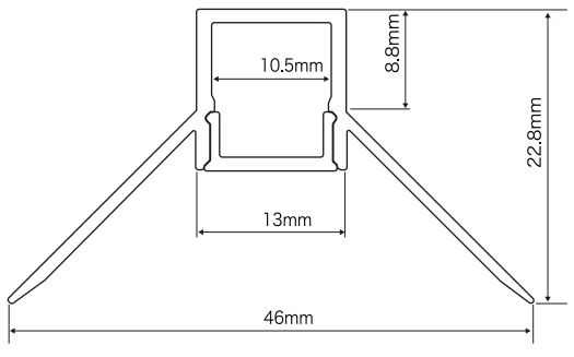 13mm IP20 LED Linear Light Corner Recessed Trimless Led Aluminium Profile