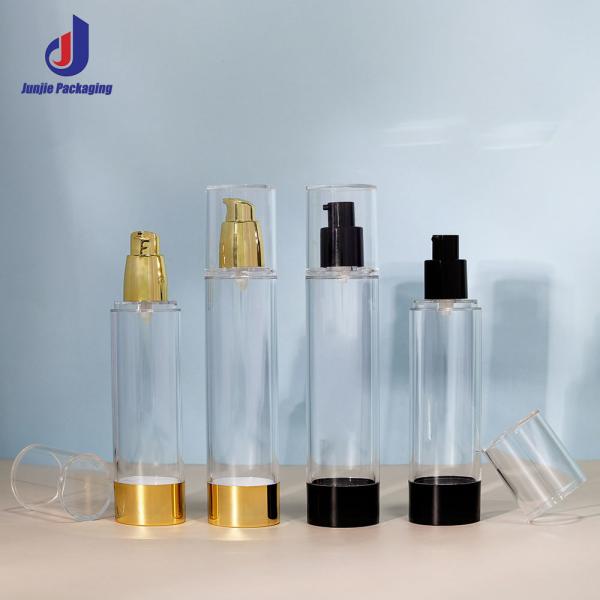 China 30ml 50ml Sprayer Container Golden Frosted Airless Bottle For Cosmetic Packaging And Essential Water wholesale