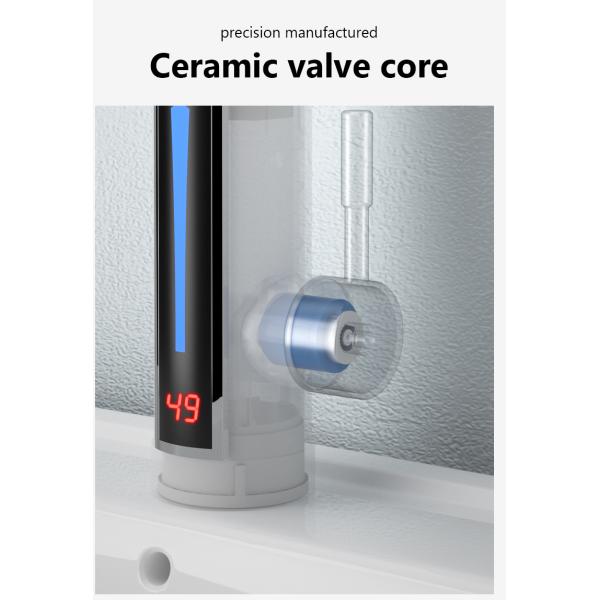 220V Electric Heated Basin Tap LVD IPX4 Kitchen Faucet With Temperature Display