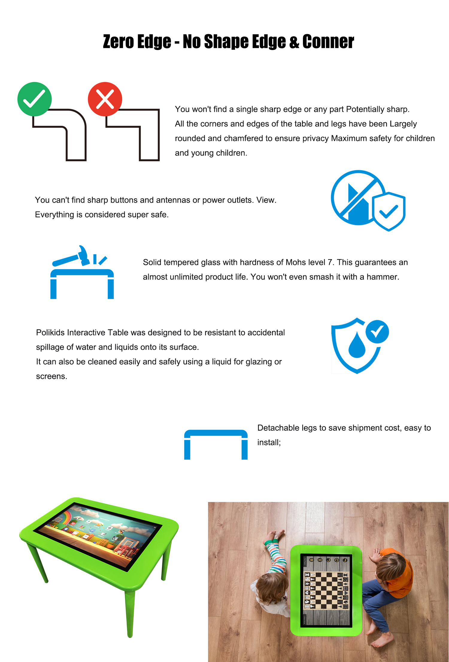 Kids Android Multi Touch Table 32inch with Octa Core CPU