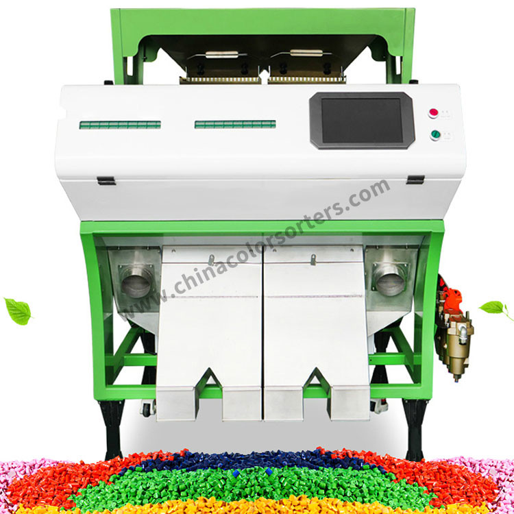 China Intelligent Full-Color CCD 2 Chutes Color Sorter Plastic Optical Sorting Machine wholesale