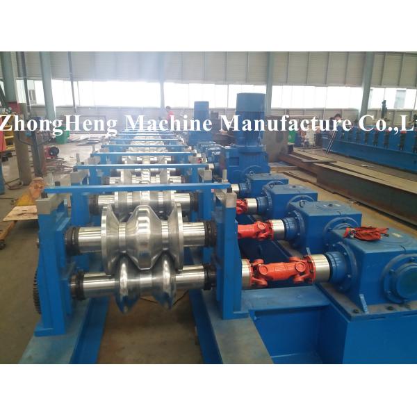 Two Wave / Three Wave Road Guardrail Roll Forming Machine With Gearbox Drive