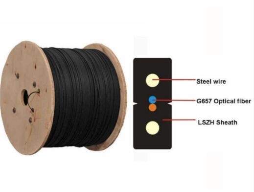 LSZH 1 2 4 Core Ftth Drop Cable G657a Fiber Optic Patch Cable