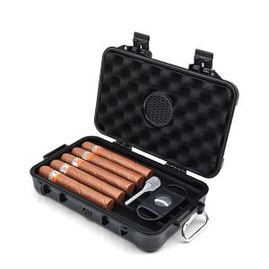 China Black / Custom Plastic Cigar Case with Rectangular Shape No Insulation wholesale