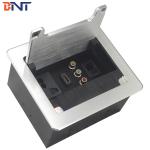 BNT ROHS certification dustproof desktop cable cubby with RJ45/RCA aluminum