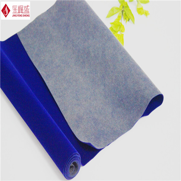 Nylon Jewellry Box Lining Flocking Fabric , Blue Velvet Upholstery Fabric