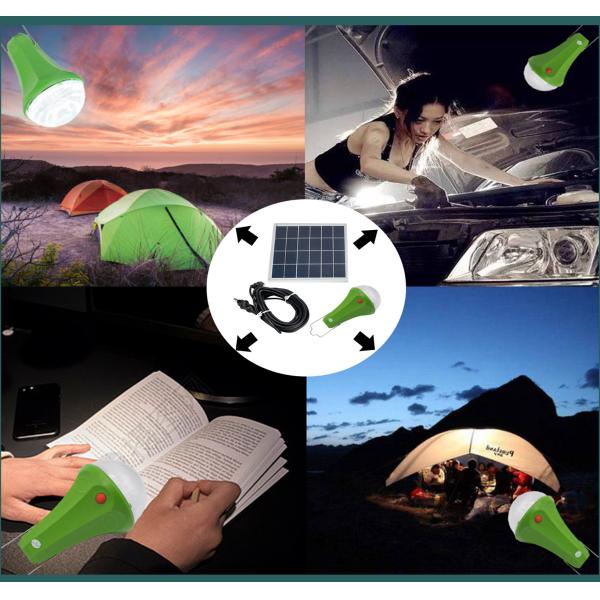 2600mah 6 Watt 5 Volt Portable Solar Bulbs With Solar Panel