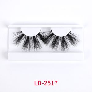 China Reusable 25mm Faux Mink Lashes With 3D Natural Layered Effect wholesale