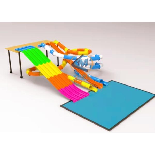 FRP Rainbow Water Slide Multiple Rainbow Slide Long Lifespan For Water Park