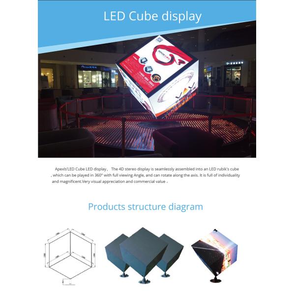 New Design Full Color High Resolution P2.5 P3 P3.91 P4 Advertising Cube Led Display