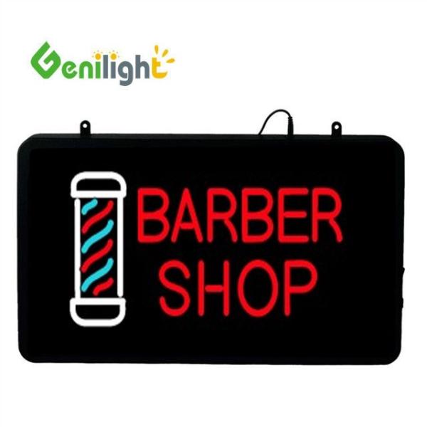 Genilight 22*13inch LED Neon Sign for Barber Shop ABS Outframe Acrylic Front Board