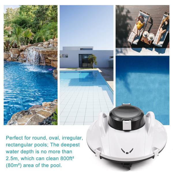 90 Mins Lasting 35W Cordless Vacuum Cleaner For Swimming Pool Robotic Pool Cleaner