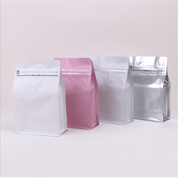 Custom logo coffee beans plastic zipper bag self-sealing coffee pouch with air valve