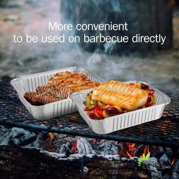 Custom Disposable Aluminum Foil Container And Lids Printing 450ml