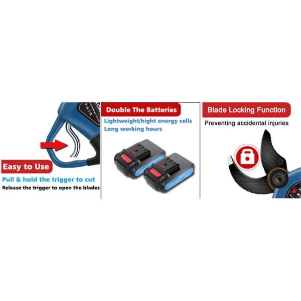 Electric Pruning Shears 40mm Cutting Range With 21V Rechargeable Battery