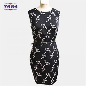 China New arrival black small flower loose a line dress womens beach wear ladies casual dresses pictures for girl on sale