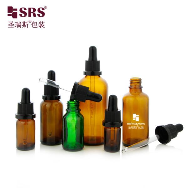 D012 Amber Green Clear Stock Color Glass Bottle With Screw Dropper Lid Silicone Bulb For Essential Oil