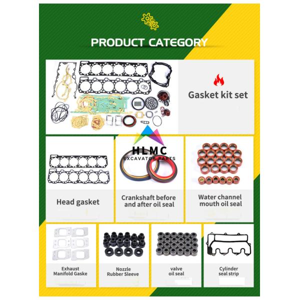 1G971-99366 Kubota Engine 3D87 D1703 Construction Machinery Parts Head Gasket Complete Kit