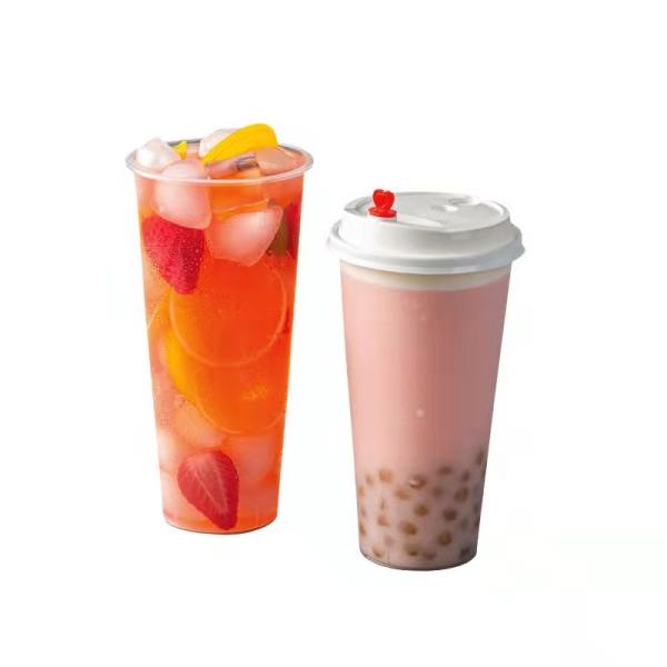 OEM 1L Milk Tea Plastic Cups Single Wall 95mm PP Disposable Cups 1000ml