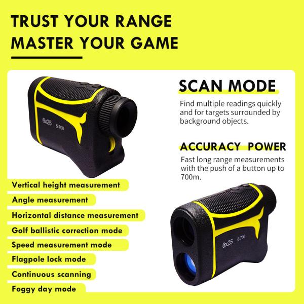 6X Rechargeable Laser Rangefinder 1000m With Pinsensor