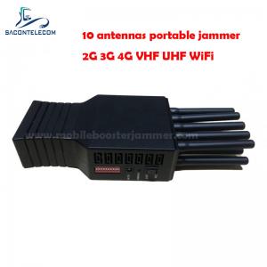 China 10w Cell Phone Signal Blocker 10 Antennas 20m Radius VHF UHF GPS wholesale