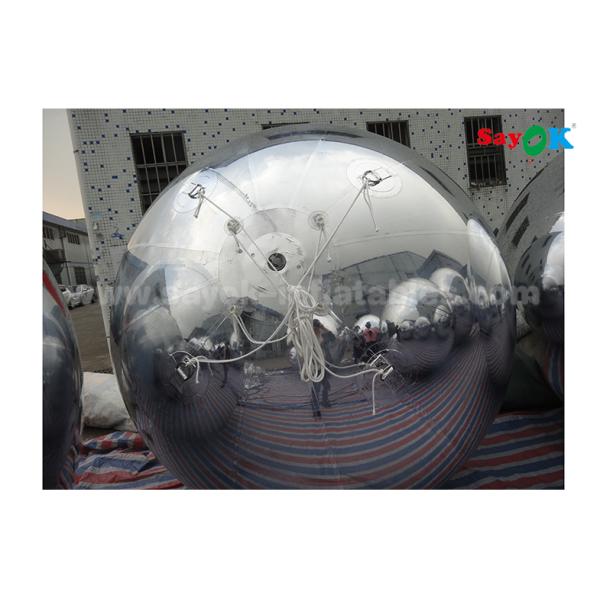 Gold Mirror Ball Lightweight Silver Dia 2m Inflatable Balloon For Advertising Easy To Carry