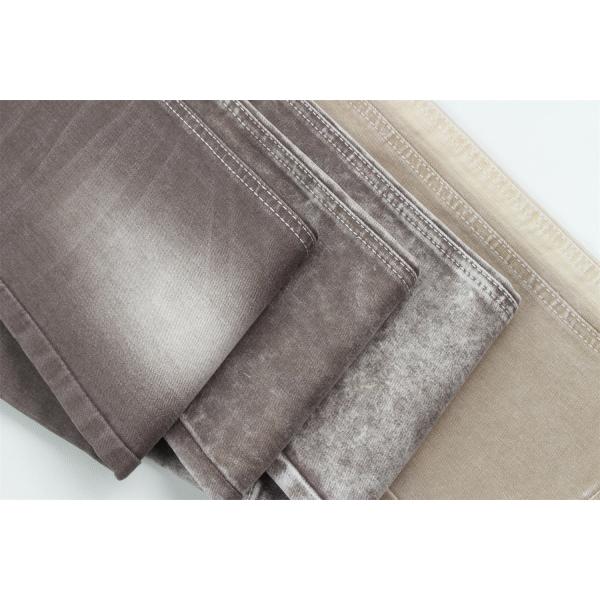 Brown Color 10 Once High Stretch Slub Denim Fabric For Lady Jeans