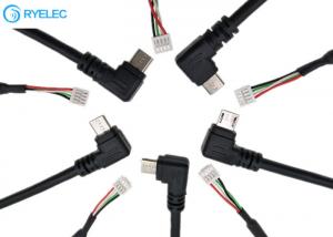 China Right Angle Micro Usb Male Connector To Jst Gh 4 Pin 1.25mm Pitch Data Cable on sale