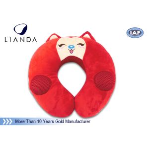 China Customized Animal Memory Foam Pillows , Soundbox U Shape Pillow With Velvet Cover on sale