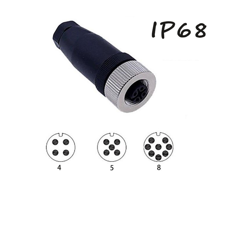 M8 M12 Waterproof Connector 4 5 8 Pin Aviation Plug Sensor Signal Male Female Waterproof Connector