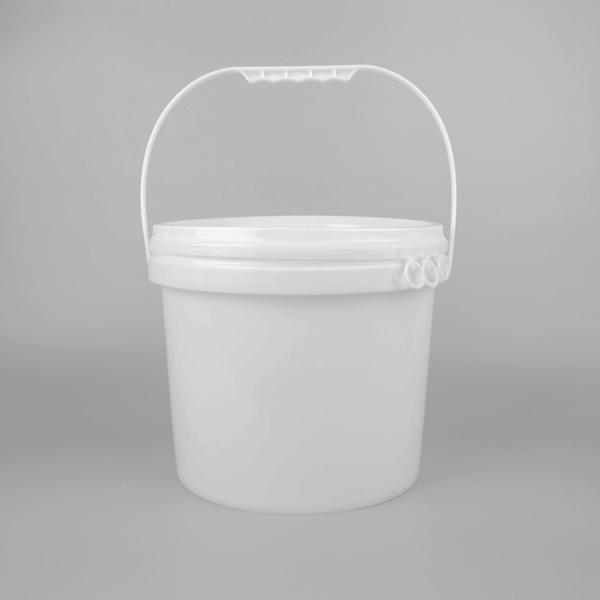 7L White PP Round Plastic Bucket 2 Gallon White Bucket With Lid