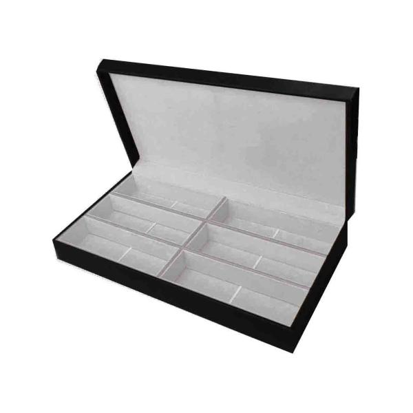 Wooden PU Sunglasses Eyeglass Display Trays With 6 Pairs Customized Size