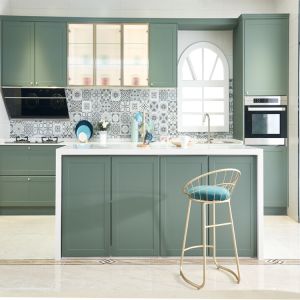 Buy cheap Classic Design ODM Matte Green Kitchen Cabinets PVC Wall Mounted Cabinets from wholesalers