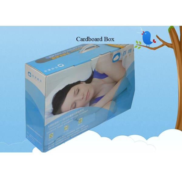 Custom Logo Printed Cardboard Material Plastic Handle Corrugated Box Packaging for Natural Latex Pillow
