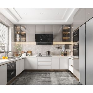 China Complete Modern Lacquer Kitchen Island Furniture White Shaker on sale