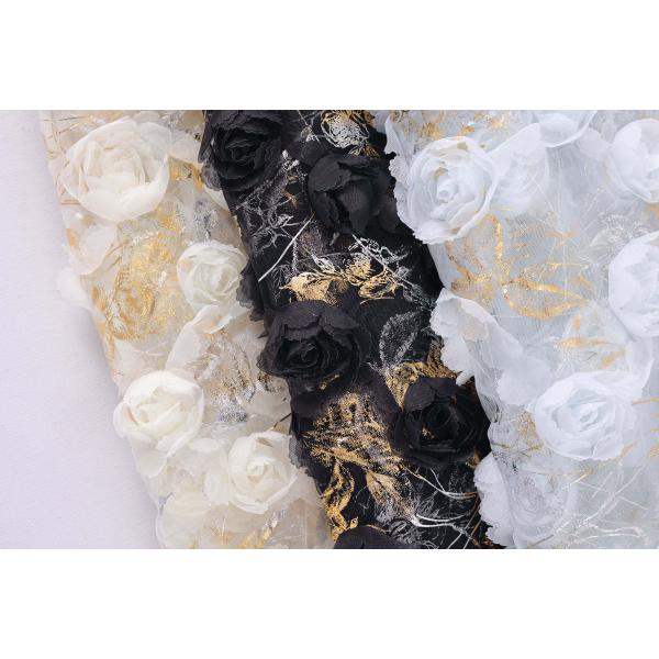 100 Polyester Rose Ribbon Embroidery White Wedding Laces Fabric for Womens Clothing Dresses Dancewear