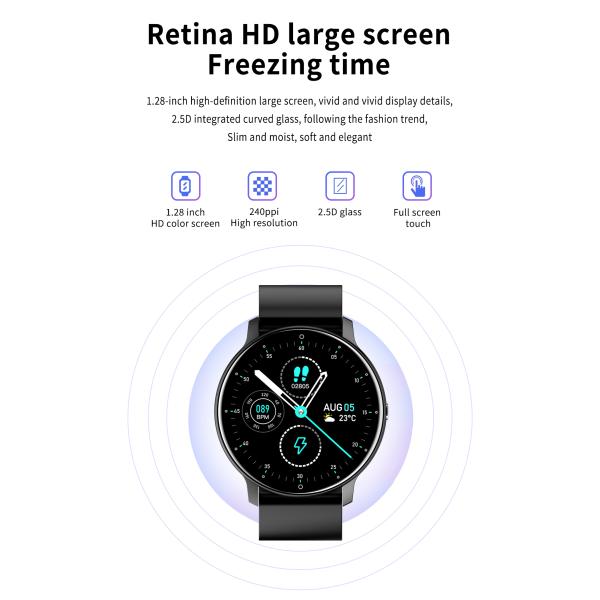 1.28Inch IP67 Bluetooth Smart Watch Heart Rate Resting Monitoring