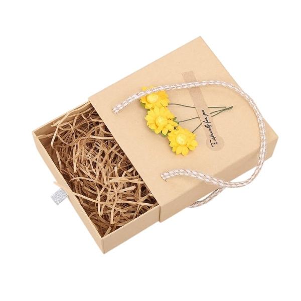 Slide Open White Kraft Cardboard 128g Paper Packaging Boxes Cabinet 157g Drawer Style Gift Box With Handle